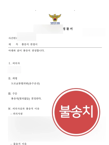 대구음주운전변호사 | 음주운전 혐의 의뢰인 불송치 결정